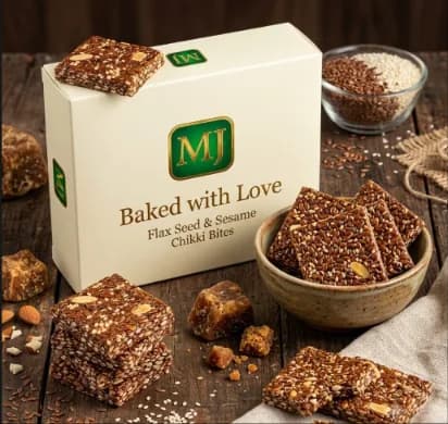 Flax Seeds Jaggery Almond Chikki — view 2